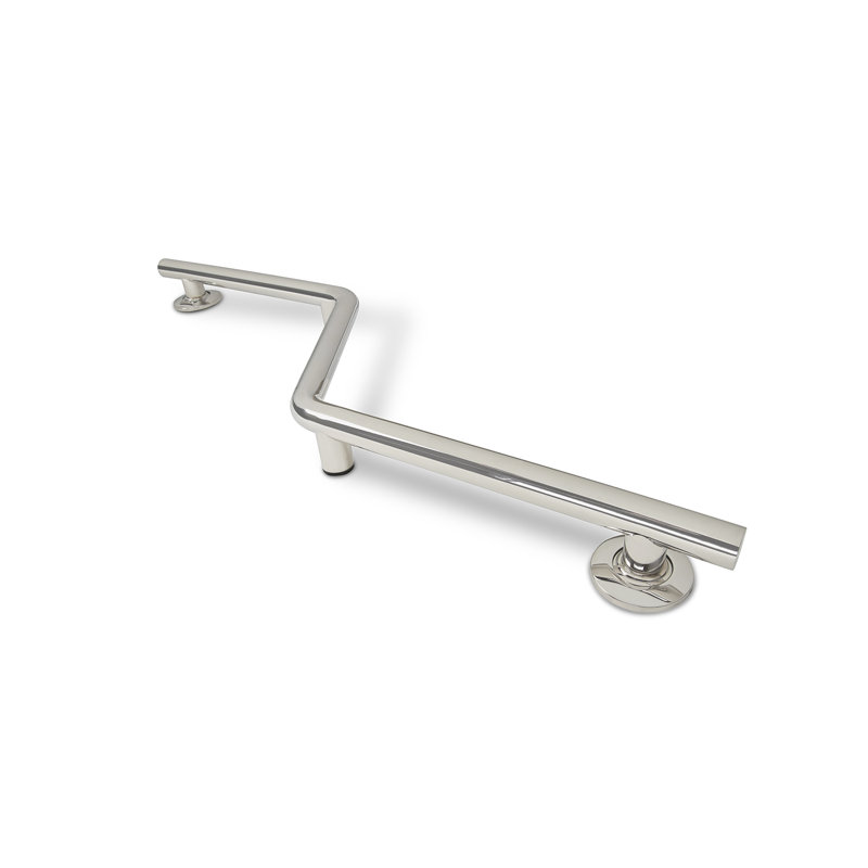 Lifestyle & WellnessZuma Angled Wall-Mount 38"  Right-Handed Grab Bar, Polished Stainless