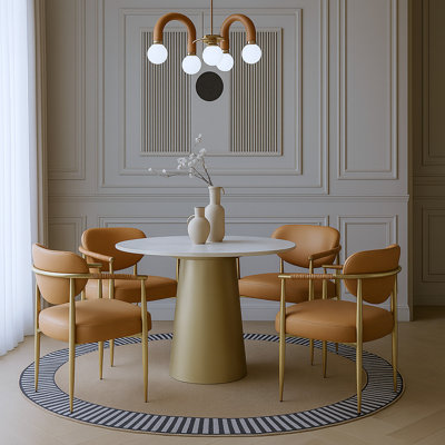 Chaise rembourrée en cuir Virella