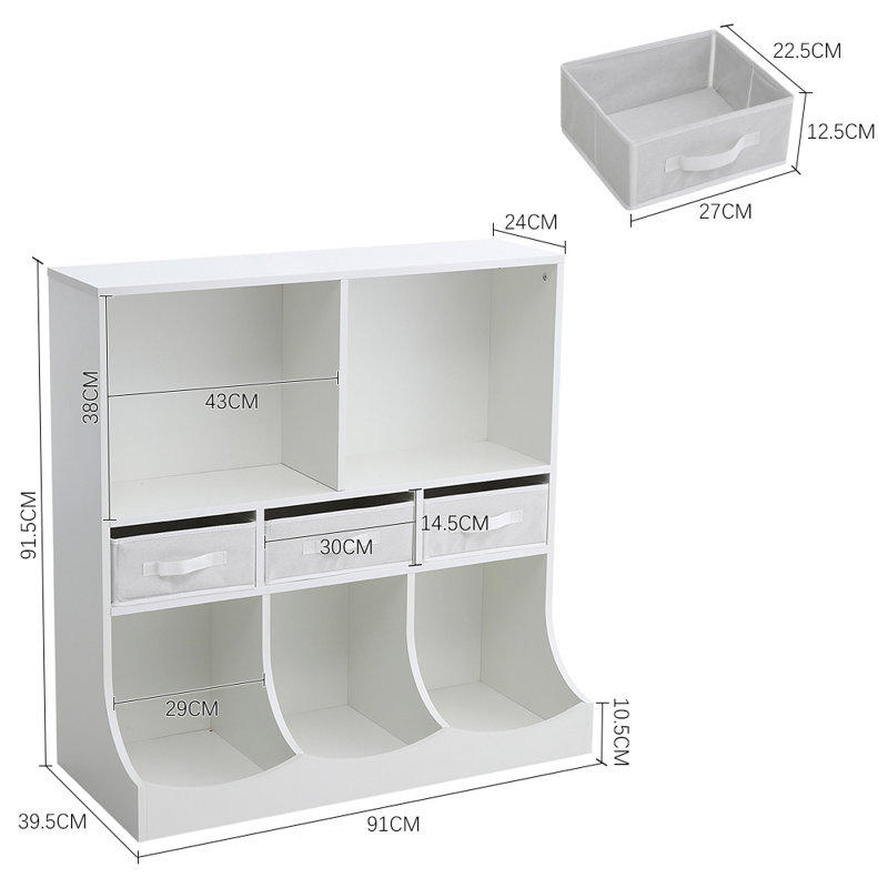 3-Tier Toy Storage Cabinet