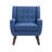 Jaqueze Upholstered Blue Linen Blend Tufted Wide Back Armchair with Solid Wood Legs-1410205032