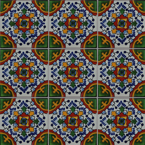 2" x 2" 36pcs TalaMex Gerona Mexican Clay Tile Handmade Talavera Backsplash Mosaic