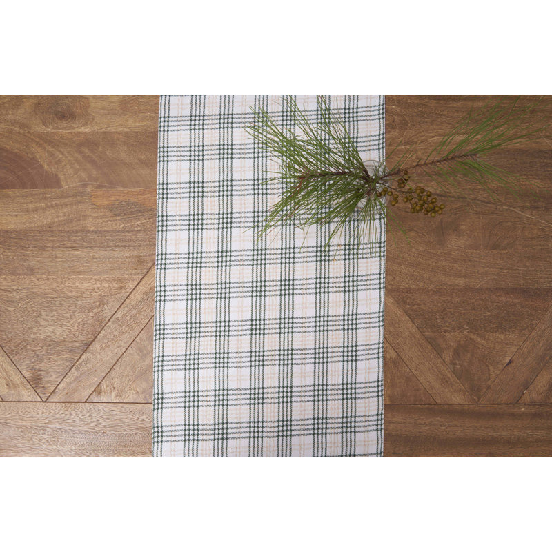 Sage & Gold Plaid Runner