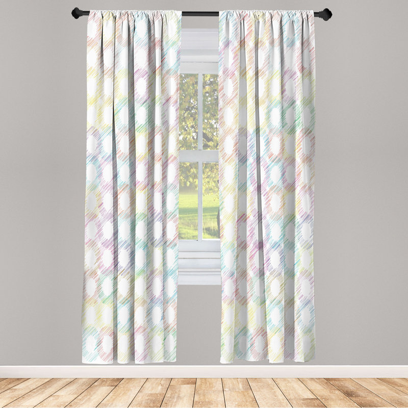 Microfiber Floral Semi-Sheer Rod Pocket Curtain Panels, 28" W x 84" L