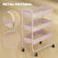 3-Tier Wheeled Storage Trolley, Mesh Basket Rolling Cart for Home Use-129162919