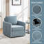 Chaise d'appoint pivotante 29,5 po avec rangement caché - Design carré moderne pour le salon, le coin lecture et la chambre à coucher-908047034