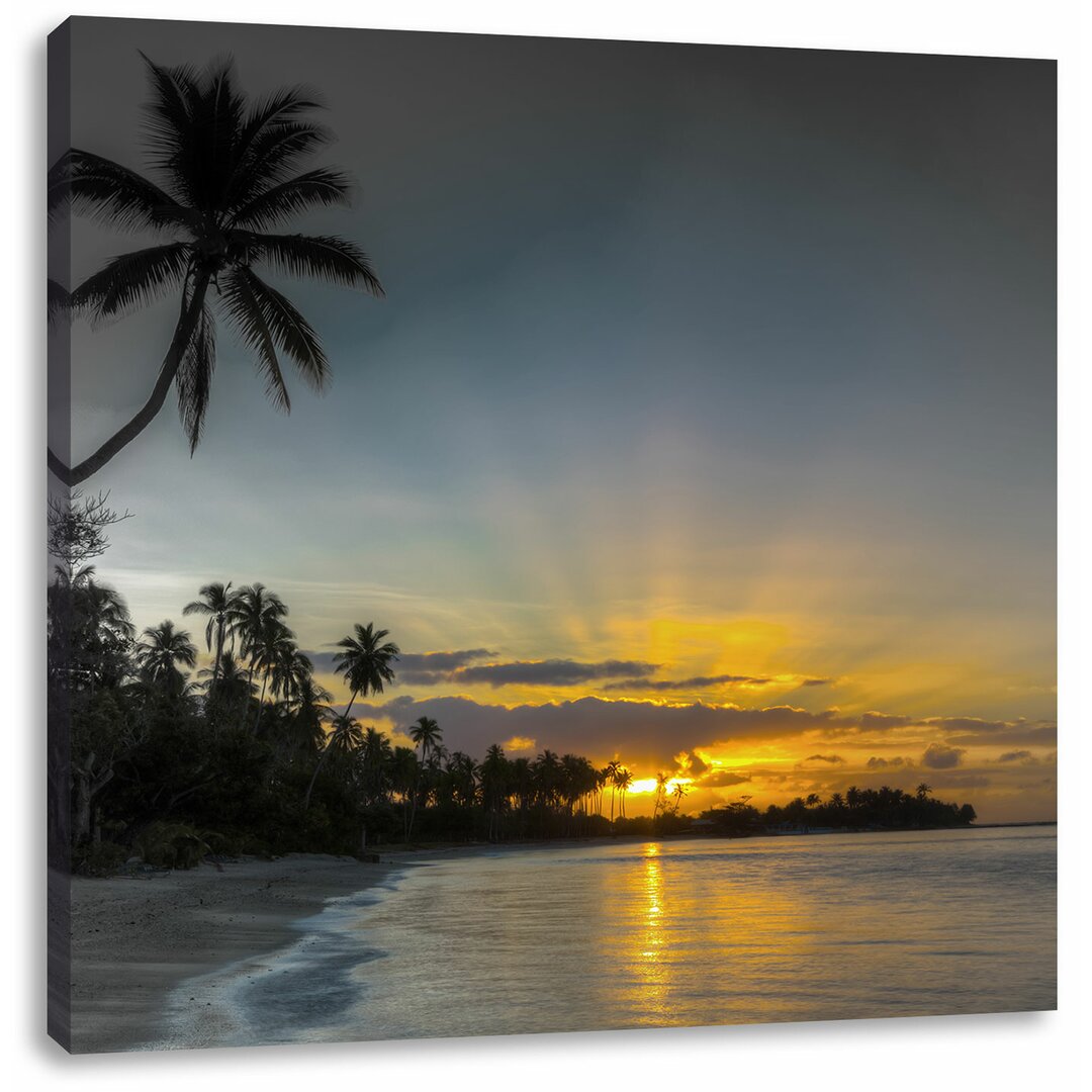 Leinwandbild Schöner Strand beim Sonnenuntergang