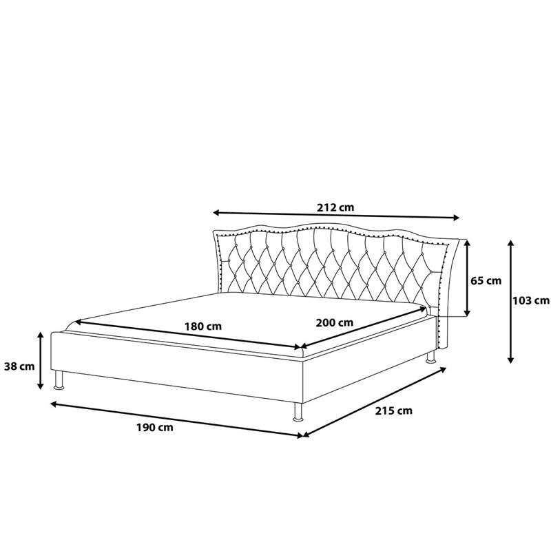 Upholstered Ottoman Storage Bed, European Super King (180 x 200 cm), White