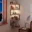 Tablettes d'angle flottantes avec lumières - étagère d'angle murale à 5 niveaux, bibliothèque avec éclairage à DEL, tablettes flottantes pour mur, étagère de présentation pour la chambre à coucher, le bureau et la maison - noir de carbone clair-1819037962