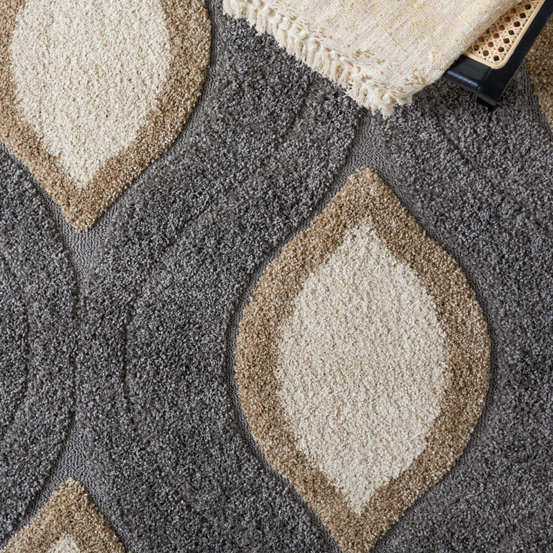 Altizer Shag Performance Geometric Rug, Rectangle 3'3" x 5'3"