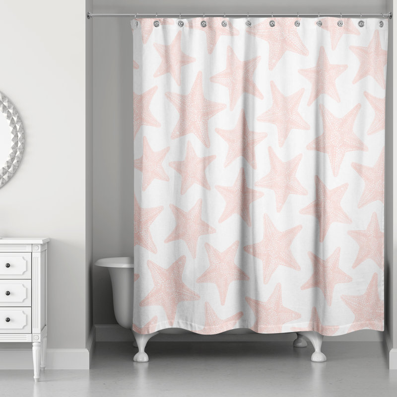 Rideau de douche simple Leeann, Corail clair