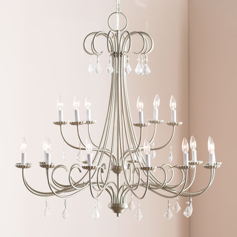 Blaney 15 - Light Dimmable Chandelier, Brushed Nickel