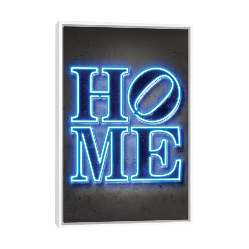 "Home" par Octavio Mielu-impression d’art textuel, Toile blanche encadrée, H 48 po x l 32 po x P 1,5 po, Pas de tapis