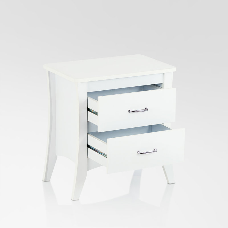 Charmante table d'appoint en bois avec deux tiroirs pour un rangement élégant