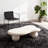 40 Inch Cloud Shaped Coffee Table With 3 Ball Legs For Living Room, Cream White-651932494-651932493