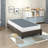 Twin Size Mattress Foundation In Black Metal & Textured Fabric, 8.5" Elevation, 12 Support, Easy Installation, 350Lb Max Weight Capacity, Bedroom Significant Ingredient Cover, Height, Fixture-828070576