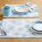 FIESTA Botanical Floral Placemats 4-Pack Set, White/Blue-101893445