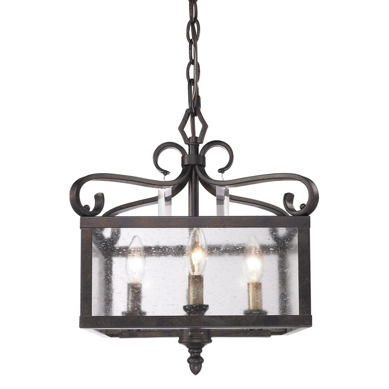 Plafonnier semi-encastré 4 lumières 13,5 po, Bronze brûlé