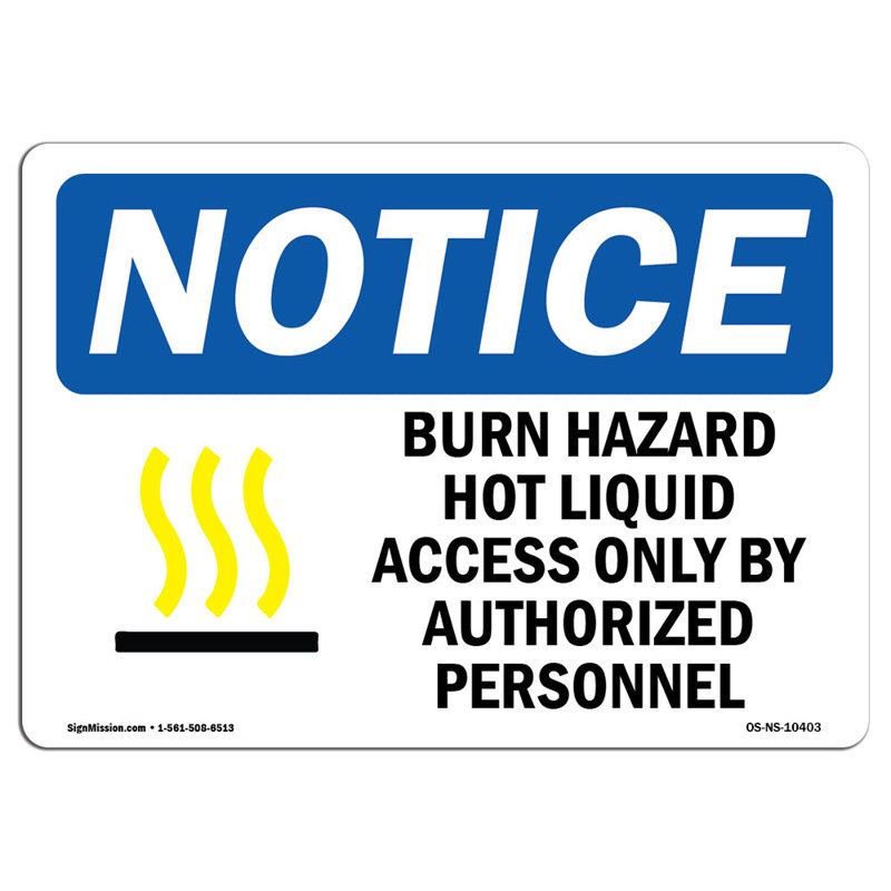 Panneau d'accès au liquide brûlé Burn Hazard, H 12 po x l 18 po x P 0,1 po