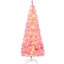 Arbre de Noël artificiel enneigé avec forme de crayon et lumières DEL blanc chaud Prelit-1774085421