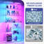 8-Tier Glass Display Cabinet with RGB LED Lighting, Lockable Doors and Anti-Tip Design-480245059
