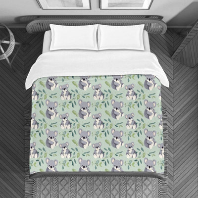 Koala Eucalyptus Leaves Duvet Cover