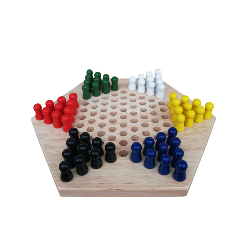 FixtureDisplays 6 Player Wood Checkers