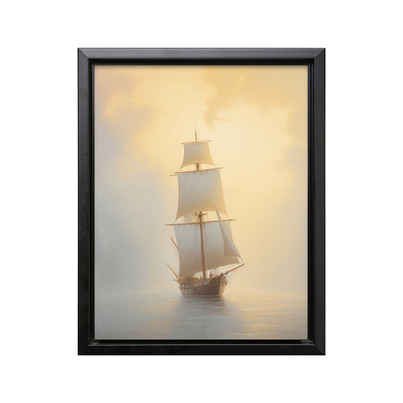 Voilier n ° 2, 11"H x 14"W, Canvas, Black Framed