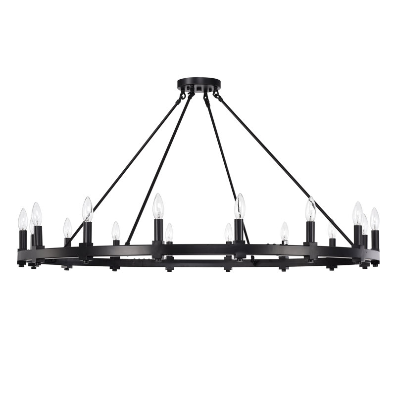 Ostby 16 - Light Dimmable Wagon Wheel Chandelier