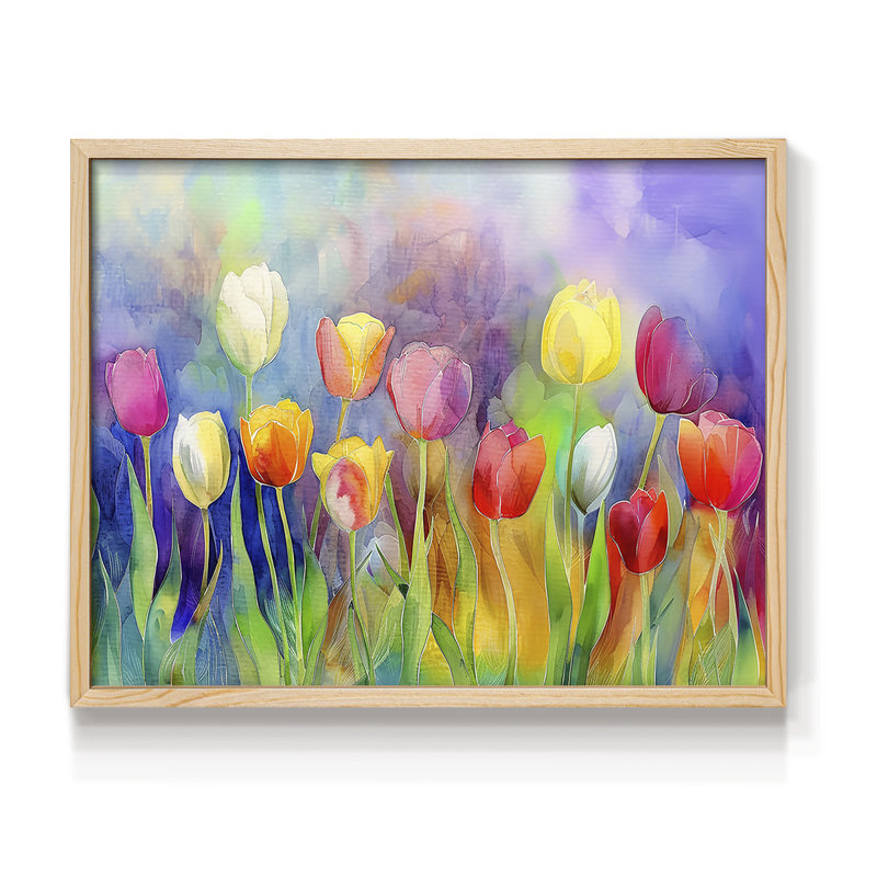 Série florale - Lxxviii - reproduction encadrée, H 8 po x l 10 po, Naturel