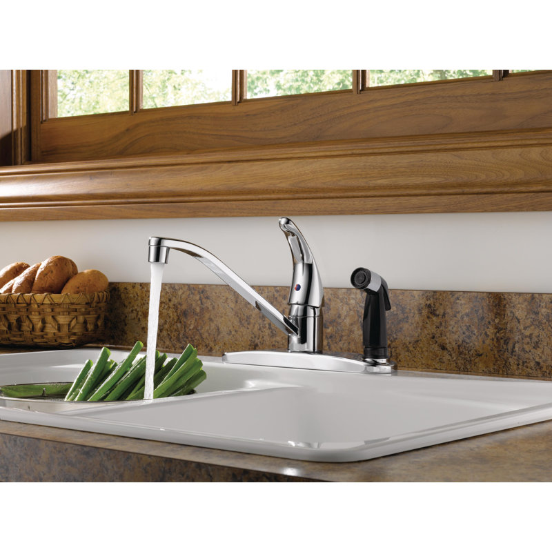 Core Single-Handle Kitchen Sink Faucet with Side Sprayer, 3-Hole Kitchen Faucet, Chrome