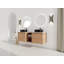Meuble-lavabo mural 60 po avec lavabo d'art en céramique et 1 tablette de rangement, porte à fermeture en douceur