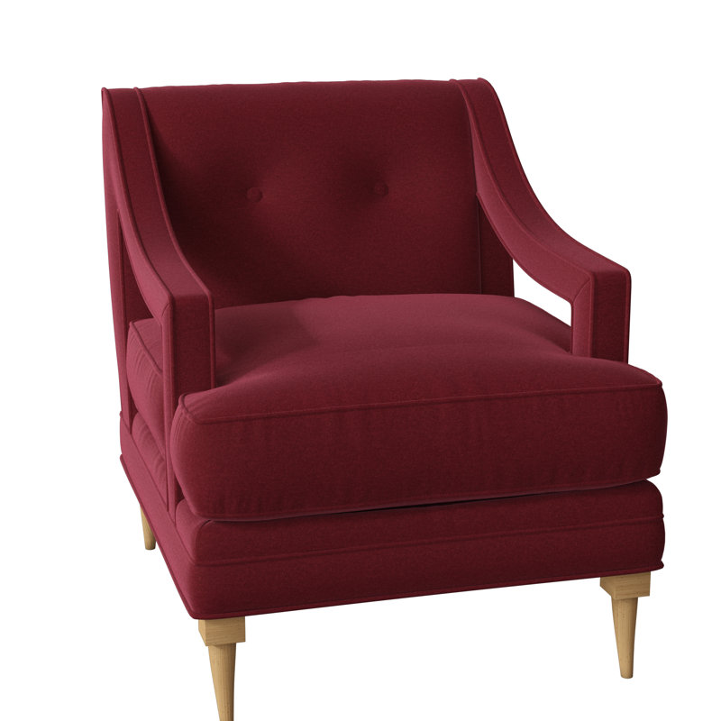 Fauteuil capitonné de 28 po de largeur Perry, Ambre, Rouge Margaret