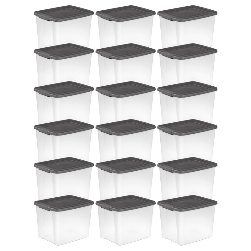 Sterilite ShelfTotes Clear Latched Plastic Storage Container