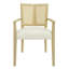 Wood Frame Dining Armchiars Set Of 2 With Rattan Back