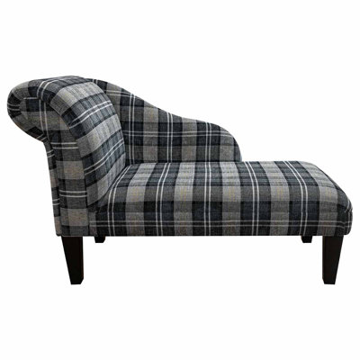 Grey Tartan Chaise Longue
