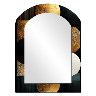 Géométrique Art Decor Essential Forms V - Miroir décoratif en forme d'arche abstraite sur métal