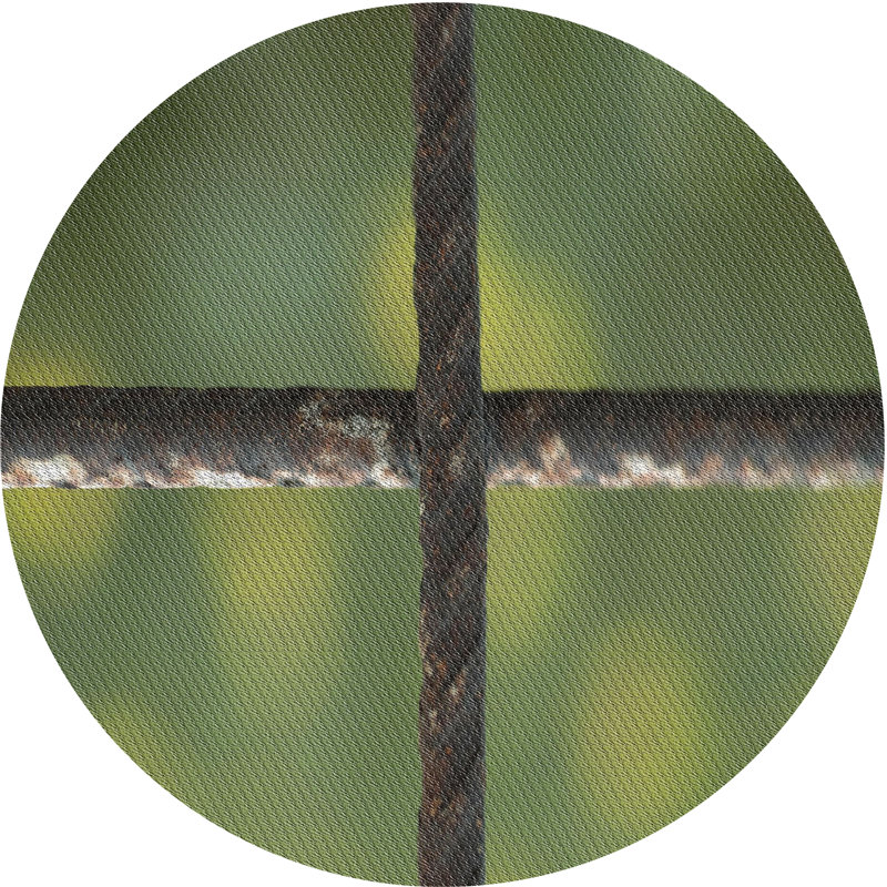Tapis de zone verte à motif, Rond 8 pi