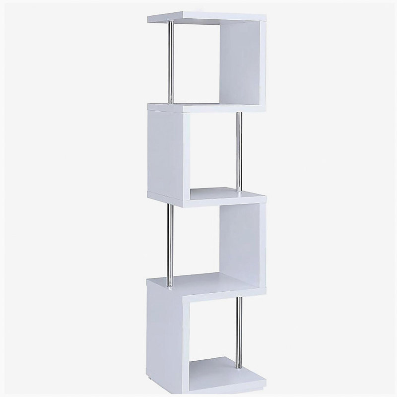 Bibliothèque blanche en chrome 4 couches