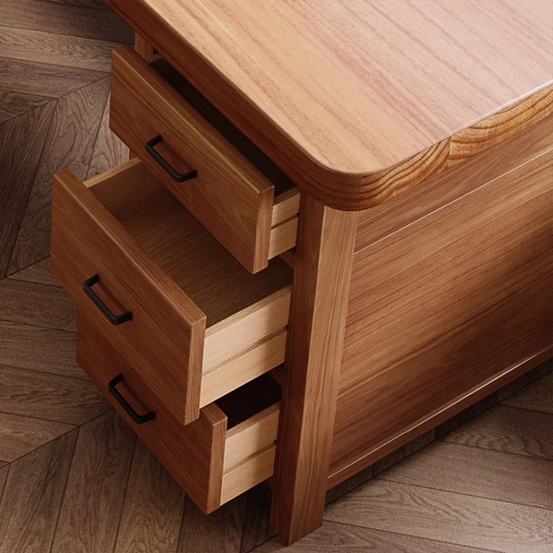Bureau rectangulaire en L en bois massif, 29.53" H x 78.74" W x 47.24" D, Retour à gauche