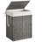 Laundry Hamper With Lid, 23.8 Gallon (90 L) Synthetic Rattan Clothes Laundry Basket With Lid And Handles, Foldable, Removable Liner, Dove Gray