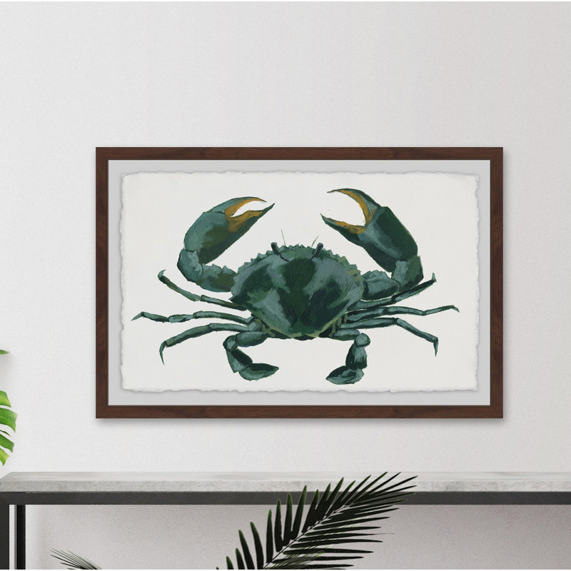 Green Crab - Single Picture Frame Painting, 30 cm H x 46 cm W x 4 cm D