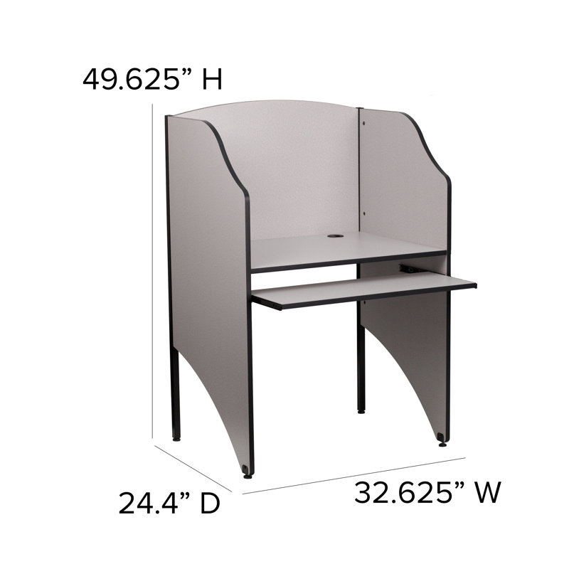 Wright Starter Student Study Carrel/Testing Centre Desk, Black