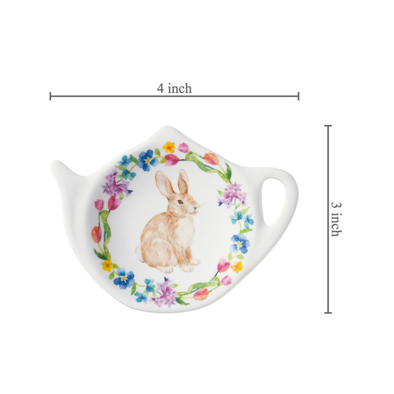 Set of 8 Teabag Holder Hello Easter