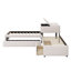 Lit plateforme en L avec lit gigogne, tiroirs de rangement et bureau attaché en L-1949175239