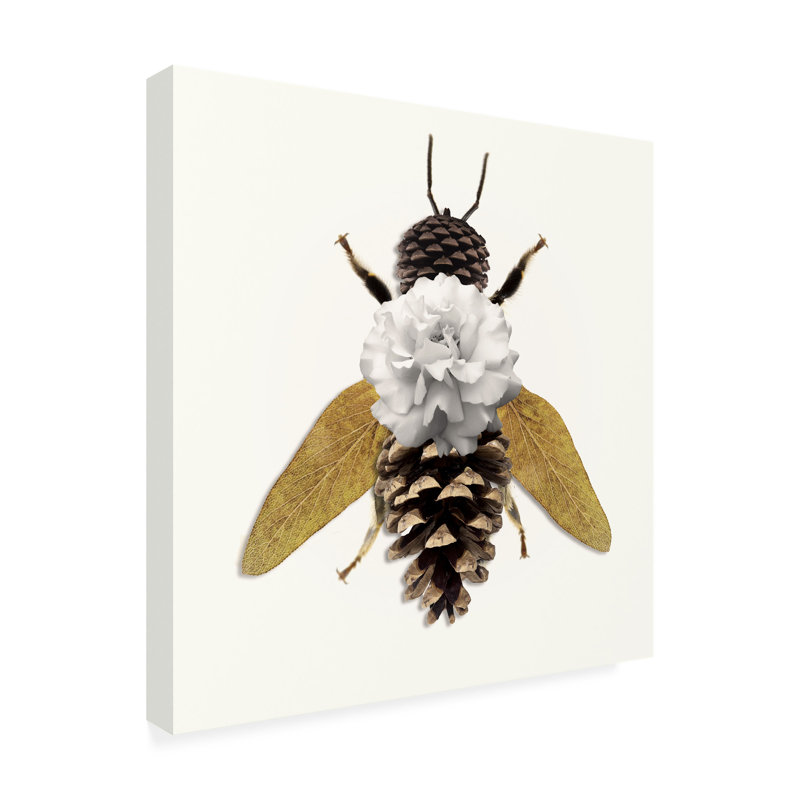 Abeille sur toile par Sasha, H 24 po x l 24 po x P 2 po