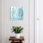 Key storage box, Opens to the left, 30x30x5, Black, Delicate and slender blue leaves, 