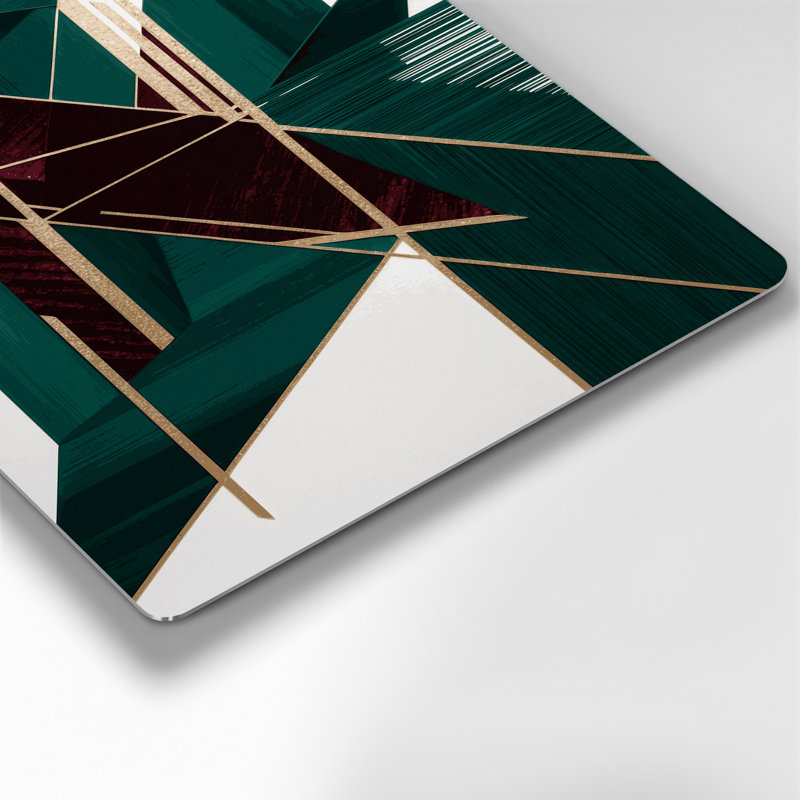 «Geometric Abstraction 63», art mural en métal bleu, H 11 po x l 14 po