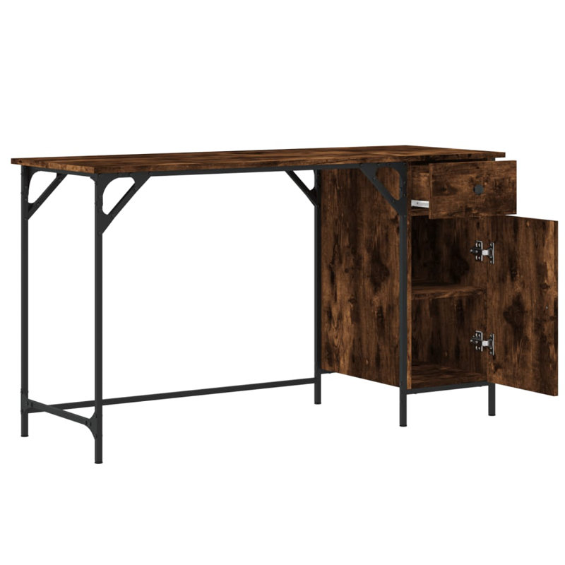 Rectangle 131cm L Computer Table, Smoked Oak