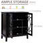 Buffet, armoire de rangement pour la cuisine, armoire d'appoint à double porte vitrée avec tablettes réglables-1184731456