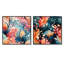 Tayla - Ensemble de 2 collages carrés botaniques abstraits-101862806-101862807